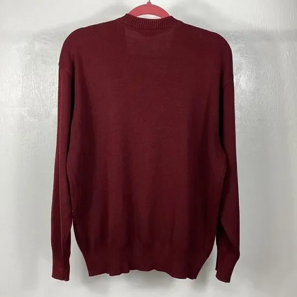 Paul & Shark Vintage Yachting Burgundy Wool Blend Cardigan Sweater Size M